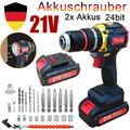 Akkuschrauber Set Akku-Bohrschrauber 21V Akkubohrer Bohrmaschine 2x Akkus 45N.m