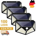 1-8x100 LED Solarleuchte Solarlampe Bewegungsmelder Außen Fluter Sensor Strahler