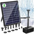 Solar Brunnenpumpe 5.5W 3000mAh Akku Teichbrunnen Wasserpumpe Fontäne Garten
