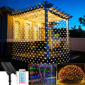 Solar Lichternetz Lichterkette Mit Steuerbox LED Lichtervorhang Fenster 8 Modi