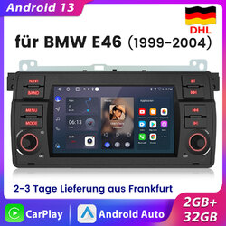 Android 13 Carplay Für BMW 3er E46 1998-2006 Autoradio 2+32G BT GPS NAVI SWC DSP