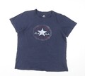 Converse T-Shirt Unisex Blau Basic Rundhals L