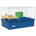 PawHut kleiner Tierkäfig, Kaninchen Meerschweinchenstall, Haustierspielhaus, blau