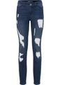 Skinny-Fit-Jeans mit Used-Effekt Gr. 36 Dunkelblau Damenjeans Hose Pants Neu