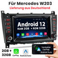 Für Mercedes Benz C Klasse W203 CLK W209 Autoradio Android 12 GPS 2+32GB Carplay