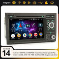 Android 14 Autoradio 8-Kern CarPlay DAB+ Navi 64GB WiFi für AUDI A4 S4 SEAT EXEO