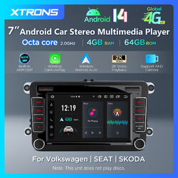 XTRONS 7" Android 14 Autoradio 4G+64GB GPS CarPlay Für VW Golf 5/6/7 Passat B6