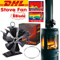Ofenventilator Kaminofen Ventilator Stromloser Lüfter Stove Fan Gebläse 6 Flügel