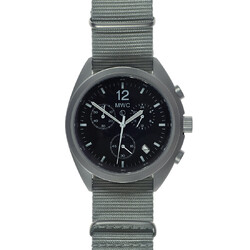 MWC Militär Chronograph Hybrid Mechanisch Quarz Stahl Schwarz Datum Uhr Schwarz