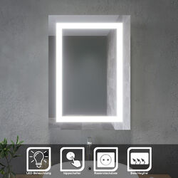 LED Spiegelschrank Badezimmerspiegel Badschrank mit Beleuchtung Hochglanz 70x50
