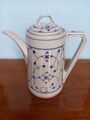 Kaffeekanne Indisch Blau Strohblume unbek. Hersteller - Vintage - Guter Zustand