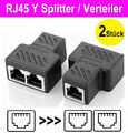 2x RJ45 Y Netzwerk Lan Verteiler Adapter 1zu2 Splitter Cat7 Ethernet Kabel