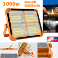 LED Solar/USB Arbeitsleuchte Akku Aufladbar Baustrahler Flutlicht Werkstattlampe