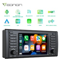 7" Android 13 8Kern 6+64 Autoradio CarPlay Navi BT WIFI DAB+ DSP Für BMW 5er E39