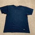 Champion T-Shirt mittlerer Vausschnitt blau kurzärmeliges Top Logo Shirt Damen
