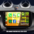 4+64GB Für Smart Fortwo 453 14-19 Autoradio Android 13 CarPlay GPS Navi KAM WIFI