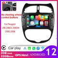7"Autoradio Carplay Für PEUGEOT 206 206CC 206SW Android 12 GPS Navi WIFI BT DAB+