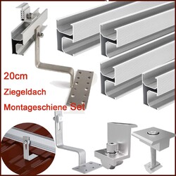 Für 2x PV Modul Solarmodul Halterung Montageschiene Solarschiene Set Ziegeldach