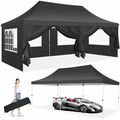 Pavillon 3x6m Festzelt Faltpavillon Gartenzelt UV Wasserdicht mit 6 Seitenteilen