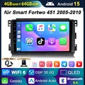 Für Smart Fortwo 451 2005-2010 Android 15 DAB+ Kam 4+64G Autoradio Navi DSP RDS