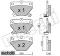 metelli 22-0424-0 Bremsbelagsatz für Scheibenbremse Bremsbelagsatz für Toyota 