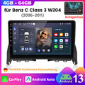 Android13 Carplay 8Kern Autoradio GPS Für Mercedes Benz C Klasse W204 S204 4+64G