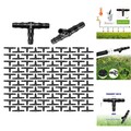 100 Stücke 4/7 mm T-Stück Barb Schlauchverbinder, Kunststoff Tröpfchenbewässe...