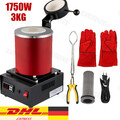 Digital Elektrischer Schmelzofen 1750W mit Graphittiegel Gold Silber Metall 3KG