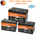 12V 200Ah 150Ah 100Ah 50Ah LiFePO4 Akku Lithium Batterie BMS Bluetooth RV Boot
