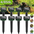 4/8stk Solar Maulwurfschreck Wühlmausschreck Maulwurf Maulwurffalle Abwehr Maus^
