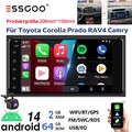 Android 14 Carplay Autoradio 2+64GB Für Toyota Corolla RAV4 Hilux GPS NAVI +KAM