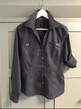 OPUS Damen-Bluse Gr.38 dunkelblau getupft, leicht tailliert 