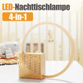 LED Nachttischlampe mit Ladefunktion Wecker mit Uhr Nachtlicht Touch Dimmbar
