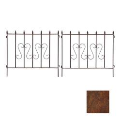 Schmuckzaun Metallzaun Gartenzaun 72x67 cm Zaunelemente 2er Set erweiterbar Rost