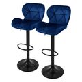 2er Set Barhocker Höhenverstellbar Drehbar Barstuhl Bistrohocker Samt Fußstütze