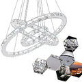 96W Kaltweiß Deckenleuchte 3 Ring Küche Esszimmer Lampe Lüster Retro Hängelampe
