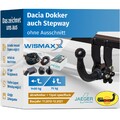 ANHÄNGERKUPPLUNG hori. abnehmbar für Dacia Dokker 17-21 +13pol E-Satz JAEGER