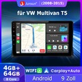 Für VW Multivan T5 2008-2015 Android 14 Autoradio GPS NAVI BT FM SWC WIFI 64G