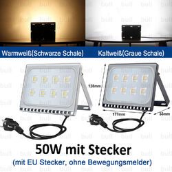 LED Fluter Flutlicht Strahler Scheinwerfer Außen Baustrahler 10-100W Lampe DE