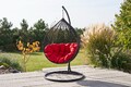 Luxus Hängesessel Schaukel Korb Polyrattan mit Gestell und Sitzkissen XXL DELUXE