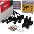 NGK Zündspule + BREMI Kabelsatz + 4x BOSCH Zündkerze für FORD FIESTA FOCUS