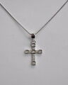 Anhänger Kette Silberkette Halskette Zirkonia Kreuz 925 SterlingSilber Mädchen