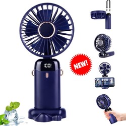 USB Ventilator Leise Mini Handventilator Tragbarer Fan Lüfter mit 5000 mAh Akku