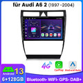 DAB+ 6+128G Android 13 Autoradio GPS Carplay SWC BT Für Audi A6 S6 RS6 1997–2004