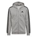 adidas Essentials 3-Streifen Fleece Jacke Herren Kapuzenjacke grau [HB0041]