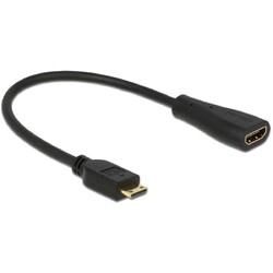 DELOCK Adapterkabel mini HDMI-C Stecker > HDMI-A Buchse High Speed with Ethernet