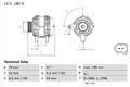 Lichtmaschine Generator Bosch für Skoda Superb II Kombi 2008 - 2020 0986081230