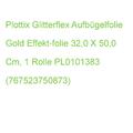 Plottix Glitterflex Aufbügelfolie Gold Effekt-folie 32,0 X 50,0 Cm, 1 Rolle PL01
