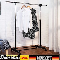Kleiderständer Schwerlast Garderobenständer auf rollen Verstellbar Kleiderstange
