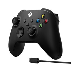 MICROSOFT Wireless Controller + USB C Kabel Schwarz für PC, Xbox One, Series S,
